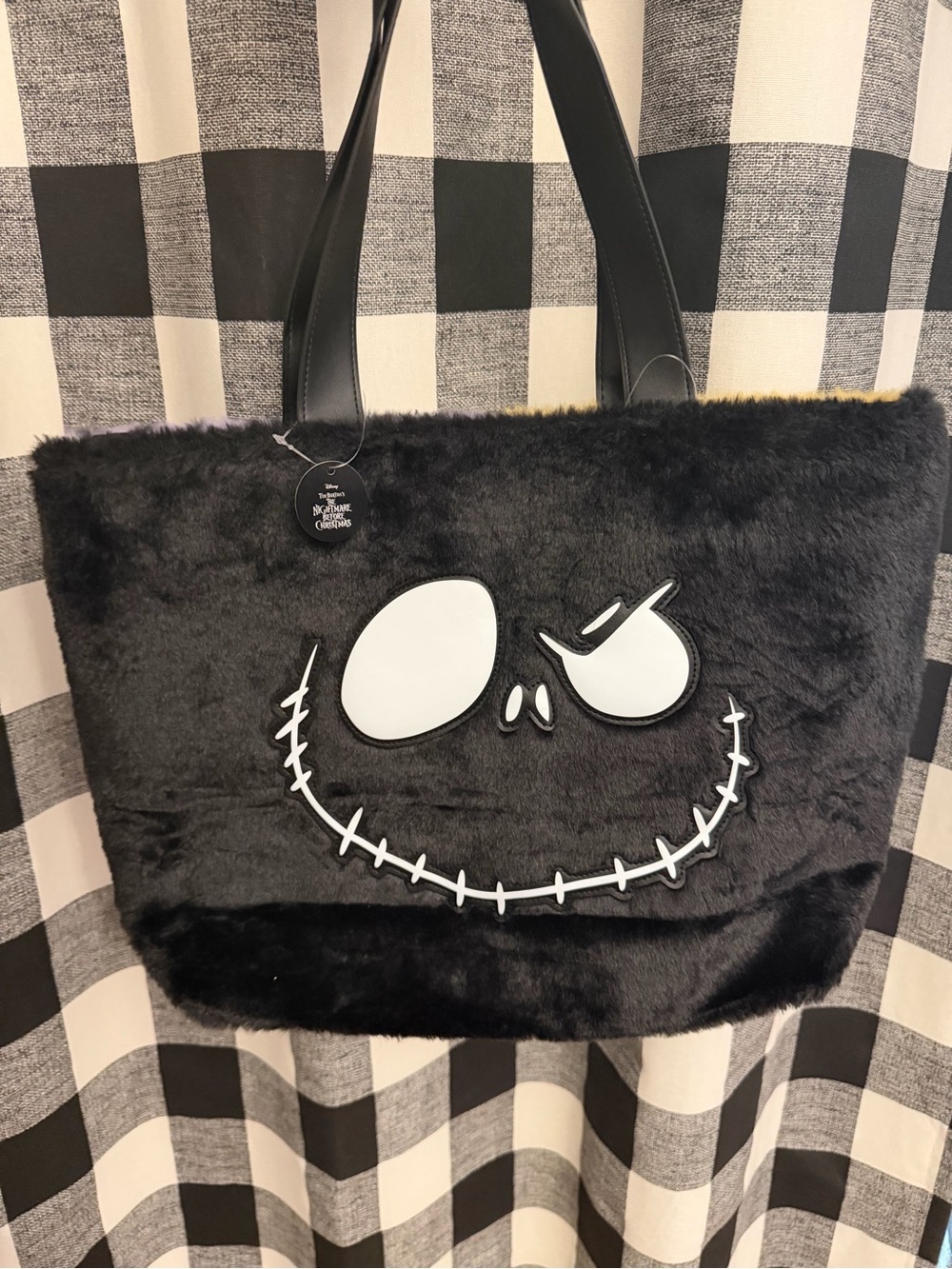 BBW Limited Edition Black Jack Skellington Fur Tote